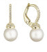 Фото #1 товара Sparkling Yellow Gold Real Pearl Dangle Earrings 91P00022