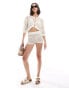 ASOS DESIGN cardigan with volume sleeve co-ord in cream