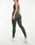 Hummel seamless lift and shape leggings in dark green Bergsteiger-Efeu, L - фото #5