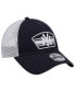 Фото #4 товара Men's Navy, White New York Yankees Logo Patch 9FORTY Trucker Snapback Hat
