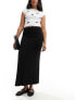 Фото #5 товара Stradivarius STR midi skirt with side split in black