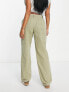 ASOS DESIGN Hourglass minimal cargo trouser in khaki with contrast stitching