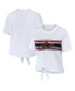 Women's White Miami Heat Tie-Front T-shirt