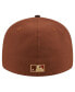 Men's Brown Oakland Athletics Velvet Logo Fill Low Profile 59FIFTY Fitted Hat Коричневый, 7 - фото #3