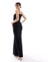 Фото #3 товара Vero Moda strappy maxi dress with fluted skirt in black