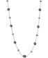 ფოტო #1 პროდუქტის Cultured Tahitian Pearl (9mm) & Tanzanite (3 ct. t.w.) 24" Statement Necklace in Sterling Silver