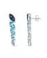 ფოტო #3 პროდუქტის Sterling Silver Elegant Ombre Blue Topaz Marquise Bezel Set Drop Earrings Featuring Sky, Swiss and London Blues