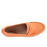 Trotters Dina T2000-800 Womens Orange Wide Leather Loafer Flats Shoes