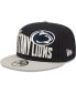 ფოტო #2 პროდუქტის Men's Navy Penn State Nittany Lions Two-Tone Vintage-Like Wave 9FIFTY Snapback Hat