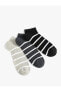 Çizgili Çorap Patik 3'lü Çok Renkli