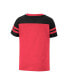ფოტო #4 პროდუქტის Girls Toddler Scarlet, Black Nebraska Huskers Piecrust Promise Striped V-Neck T-shirt