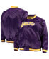 Men's Purple Los Angeles Lakers Big and Tall Hardwood Classics Raglan Satin Full-Snap Jacket