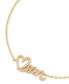 Gold-Tone Pavé Heart Mom Link Bracelet