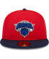 Фото #3 товара Men's Red, Navy New York Knicks 59FIFTY Fitted Hat