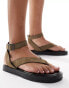 Pull&Bear thong detail sandal in green