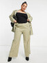 Фото #1 товара ASOS DESIGN Curve commuter suit elastic waist trousers in sage