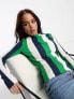 & Other Stories knitted jumper in blue and green stripe