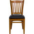 Фото #3 товара Hercules Series Vertical Slat Back Cherry Wood Restaurant Chair - Black Vinyl Seat