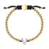 LE PETITE STORY Boules Letter V bracelet Black / Golden - фото #1