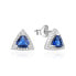 Silver triangular earrings with zircons AGUP930L