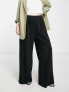 ASOS DESIGN Curve wide leg jersey suit trouser in black