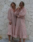 Фото #2 товара Labelrail x Collyer Twins frill midaxi dress with balloon sleeves in pink ditsy print