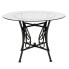 Фото #1 товара Princeton 42'' Round Glass Dining Table With Black Metal Frame