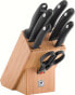 ZWILLING Twin Four Star II Knife Block, 7 Pieces, Wooden Block, Sharpening Rod and Scissors, Stainless Special Steel/Plastic Handle, Black