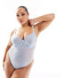 Фото #2 товара Ivory Rose Curve Clara C-G mesh jacquard bodysuit in blue