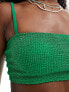 Фото #5 товара Miss Selfridge bralet crinkle bikini top in bright green