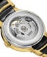 ფოტო #4 პროდუქტის Unisex Swiss Automatic Centrix Open Heart Black Ceramic & Gold PVD Stainless Steel Bracelet Watch 40mm