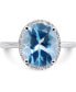 Blue Topaz (3-3/4 ct. t.w.) & Diamond (1/8 ct. t.w.) Statement Ring in 14k White Gold