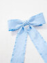 Reclaimed Vintage hair bow with frills in blue