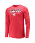 ფოტო #3 პროდუქტის Men's Black, Red Atlanta Hawks Long Sleeve T-shirt and Pants Sleep Set