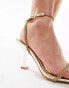 Simmi London Wide Fit Exclusive Zohra mid heeled sandal in gold