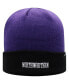 ფოტო #3 პროდუქტის Men's Purple, Black Northwestern Wildcats Core 2-Tone Cuffed Knit Hat
