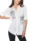 Petite Sequinned Printed Blouse, First@Macy's