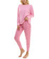 Фото #8 товара Women's 2-Pc. Waffle-Knit Jogger Pajamas Set