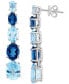 ფოტო #1 პროდუქტის EFFY® Multi Blue Topaz Linear Drop Earrings (11-7/8 ct. t.w.) in 14k White Gold