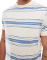 ASOS DESIGN standard t-shirt in blue & beige stripe