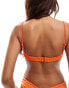 Free Society shiny underwire crinklebikini top in orange