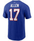 ფოტო #3 პროდუქტის Men's Josh Allen Royal Buffalo Bills Name and Number T-shirt