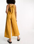 ASOS DESIGN minimal crinkle dungaree jumpsuit in mustard