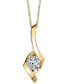 Фото #1 товара Sirena diamond Solitaire Swirl 18" Pendant Necklace (3/8 ct. t.w.) in 14k Gold