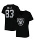 Фото #1 товара Women's Darren Waller Black Las Vegas Raiders Plus Size Player Name and Number V-Neck T-shirt