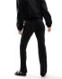 4th & Reckless high waisted split leg flared trousers in black pinstripe