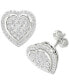 ფოტო #1 პროდუქტის Diamond Heart Cluster Stud Earrings (1/2 ct. t.w.) in Sterling Silver