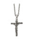 Фото #1 товара Chisel antiqued INRI Crucifix Pendant Cable Chain Necklace