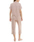ფოტო #2 პროდუქტის Women's 2-Pc. Printed Capri Pajamas Set