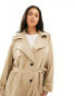 ONLY Curve longline trench coat in beige